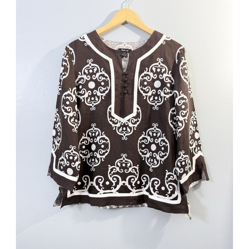 Style & Co. Women's Linen Tunic Top  Size 14 NWT